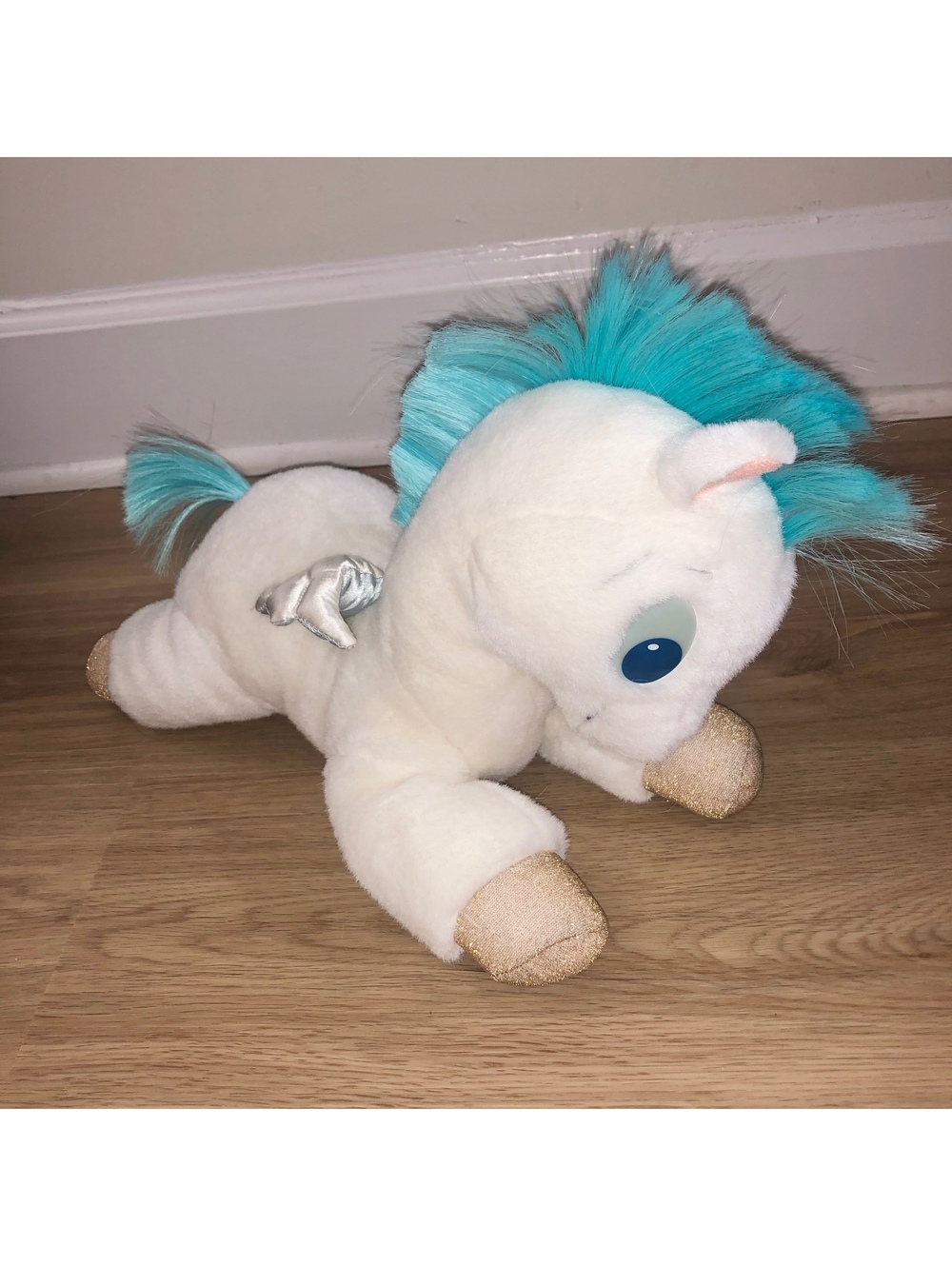 VINTAGE APPLAUSE DISNEY STORE HERCULES BABY PEGASUS HORSE LAYING DOWN PLUSH 13”